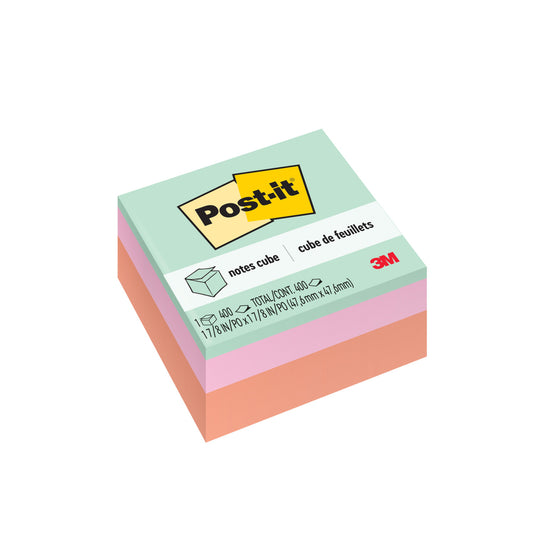 Cube de notes Post-it - 5 x 5 cm - Vague rose - 400 feuilles