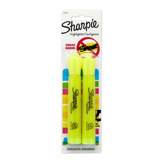 Sharpie Tank Style Highlighters - Chisel Tip - Fluorescent Yellow - 2 Pack