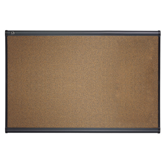 Tableau d'affichage Quartet Prestige en liège coloré - Cadre graphite - 72" x 48"