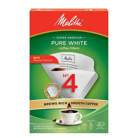 Melitta Coffee Filters, Cone Style #4, 40 Pack