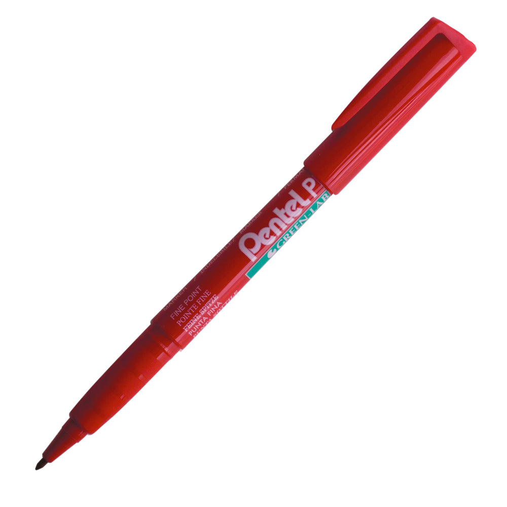 Marqueur permanent Pentel NMS50 Green Label - Pointe fine - Rouge