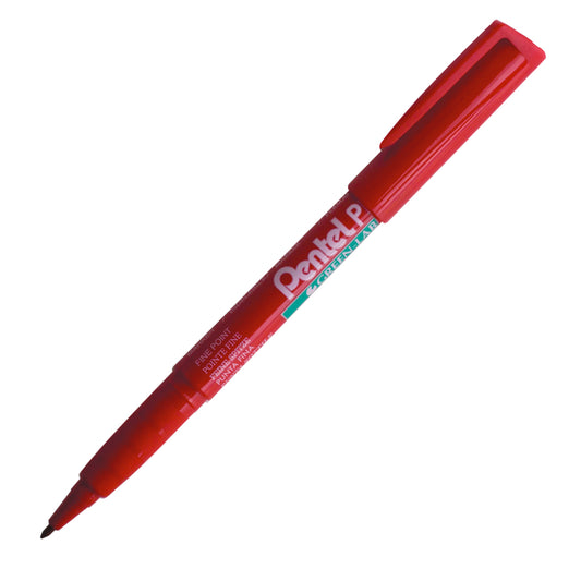 Marqueur permanent Pentel NMS50 Green Label - Pointe fine - Rouge