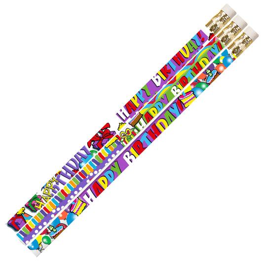 Musgrave Birthday Supreme Motivational Fun Pencils - 12 Pack