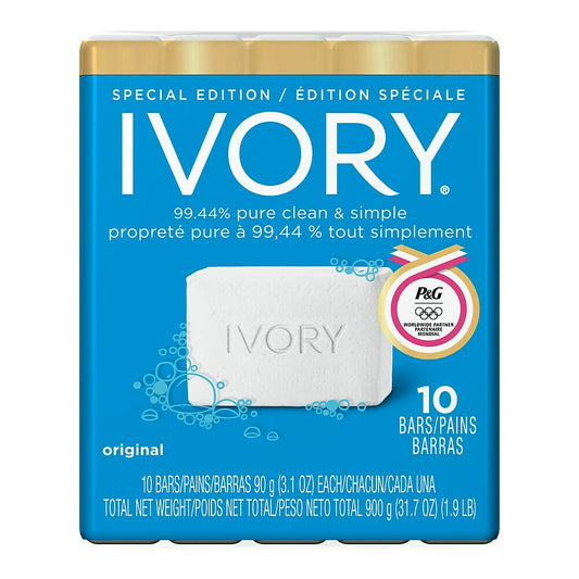 Barres de savon Ivory, boîte de 12, 10 x 90 g - Paquet de 10