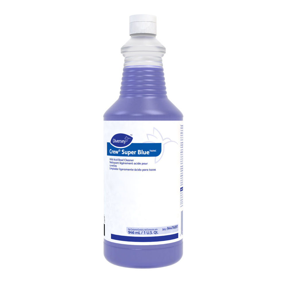 Nettoyant pour cuvette acide doux Diversey Crew Super Blue - Parfum d'agrumes - 946 ml
