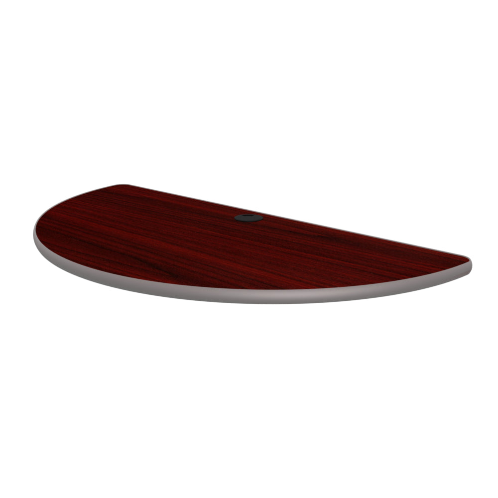 Plateau de table demi-rond en acajou figuré Heartwood 24" x 48"