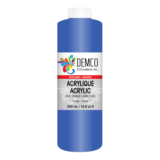 DEMCO EnCouleurs Inc School Acrylic Paint - 500 mL - Cyan
