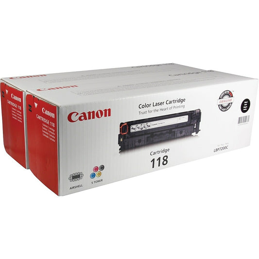 Cartouche de toner noir haute capacité Canon 118, lot de 2