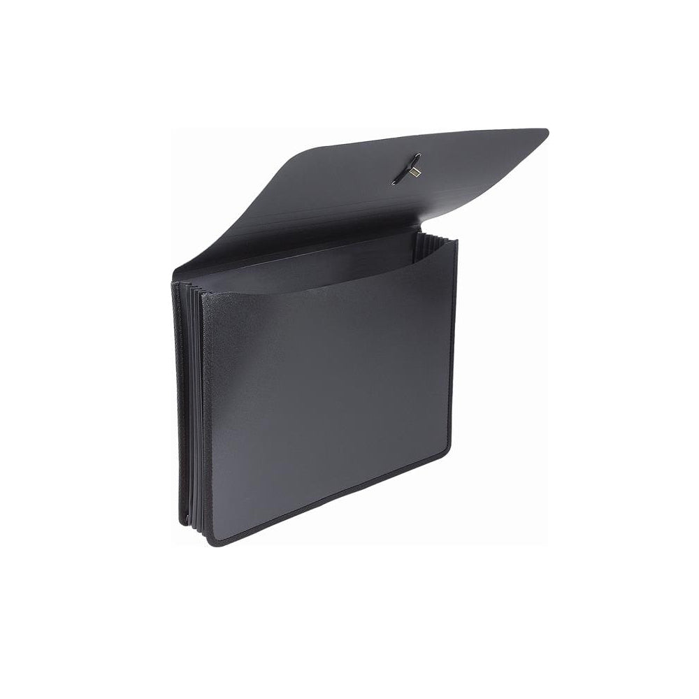 Staples Poly File Attache - 2 3/4" Expansion - Elastic Closure - Letter Size - Black