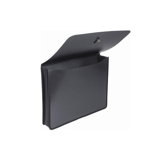 Staples Poly File Attache - 2 3/4" Expansion - Elastic Closure - Letter Size - Black