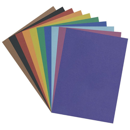 Carton de chemin de fer Pacon 4 plis, couleurs assorties, 55,9 cm x 71,1 cm, 25 feuilles/paquet