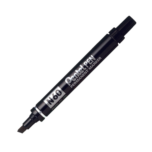 Pentel Pen Permanent Marker - Chisel Tip - Black - 12 Pack