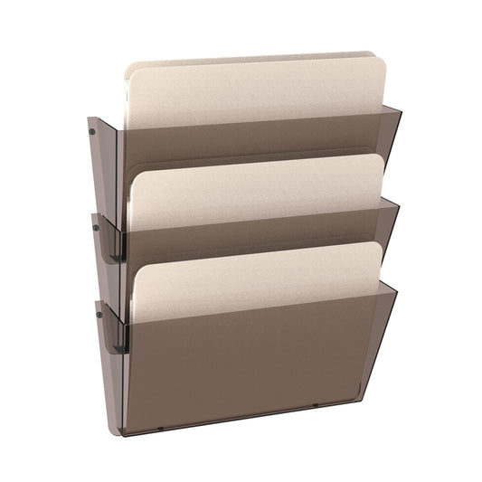 Pochettes Deflecto incassables DocuPocket - 3 pochettes - Format lettre - Fumée - Lot de 3
