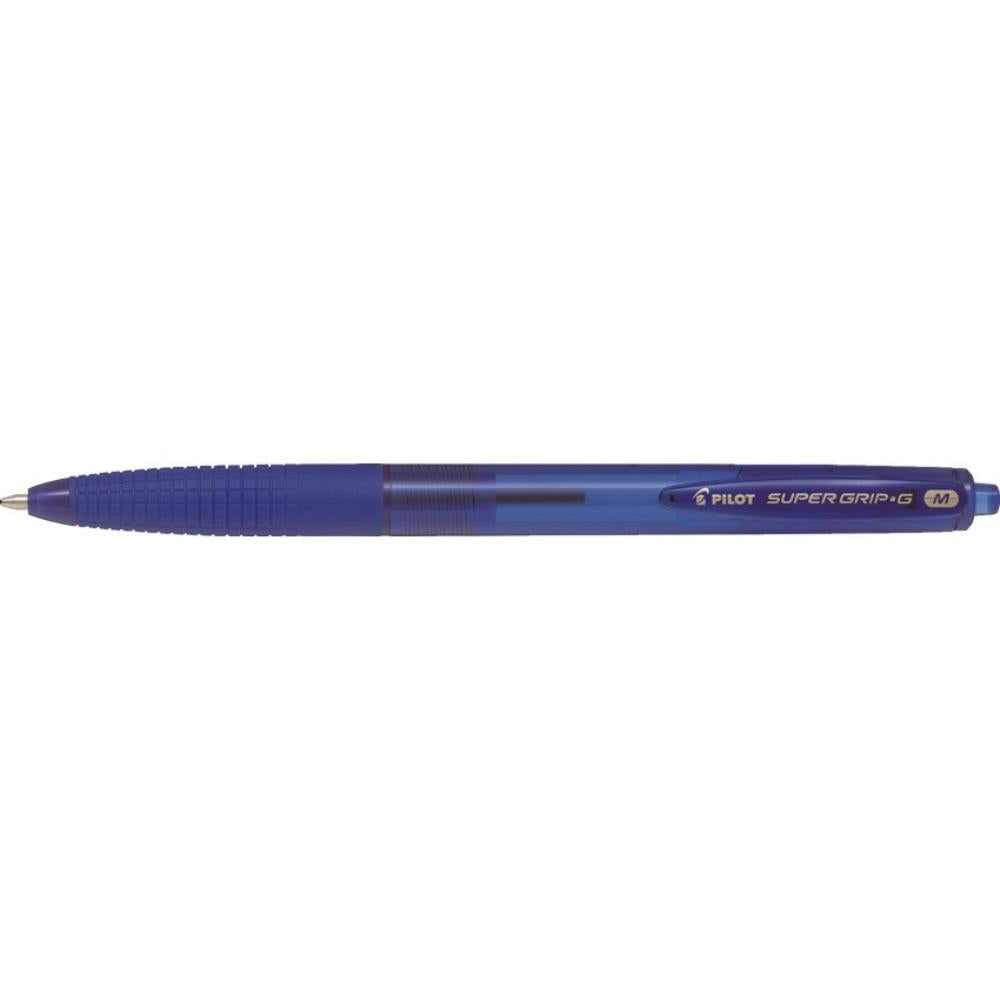 Stylo à bille rétractable Pilot Super Grip-G, pointe moyenne, bleu