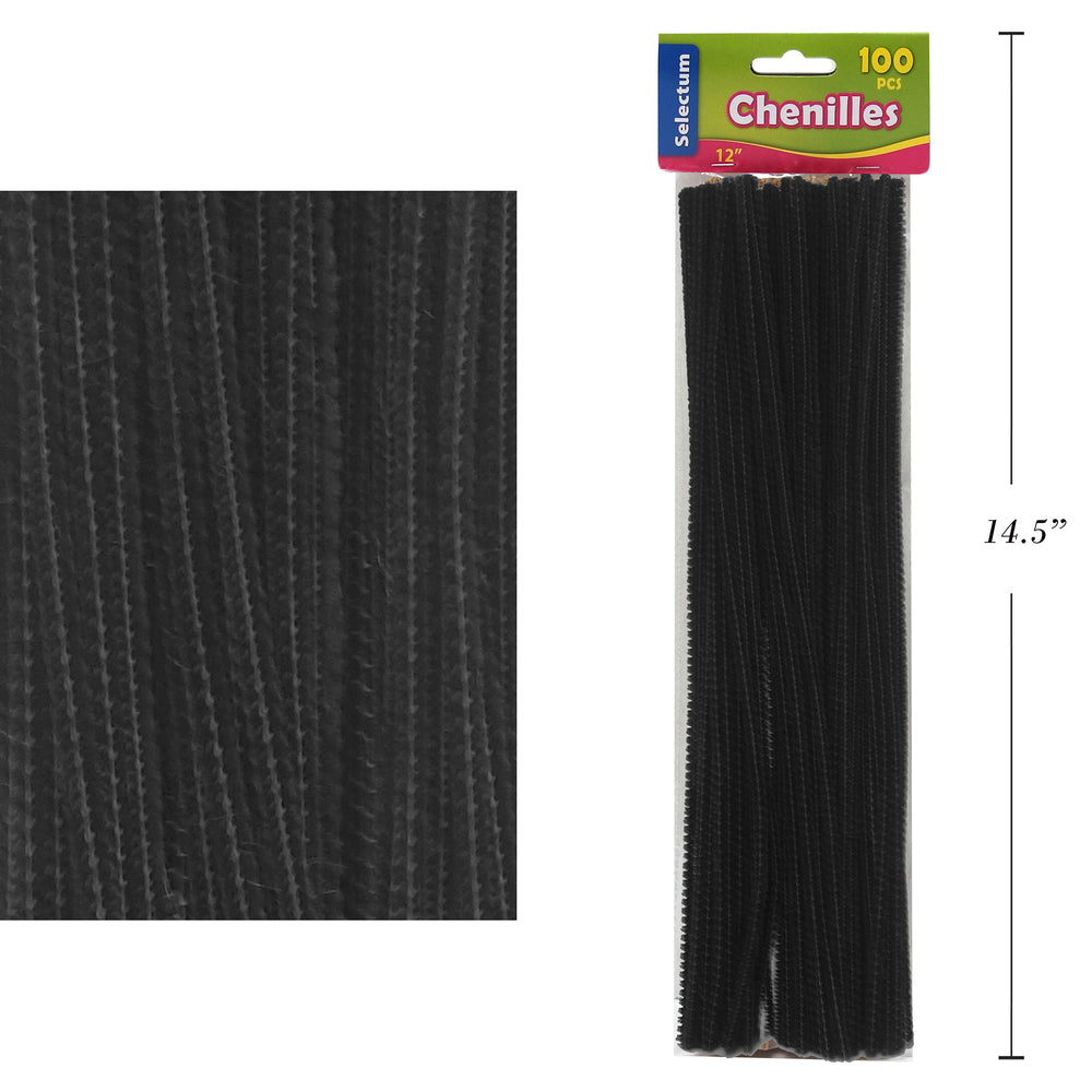 Nettoyeurs de tuyaux Selectum - 12" - Noir - Paquet de 100