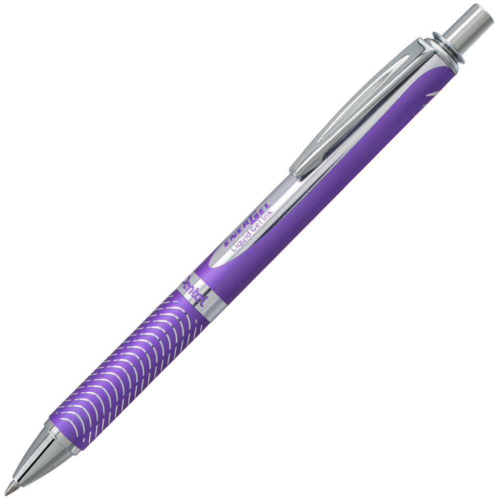 Pentel EnerGel Alloy Retractable Pen - Medium Point - 0.7mm - Violet Barrel - Violet Ink