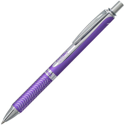 Pentel EnerGel Alloy Retractable Pen - Medium Point - 0.7mm - Violet Barrel - Violet Ink