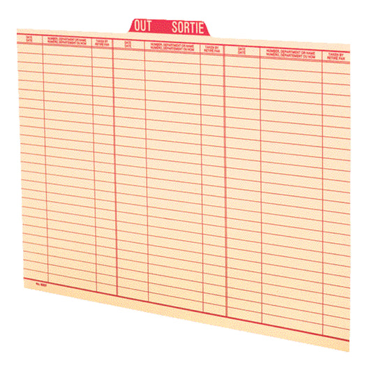 Pendaflex Cardboard Stock Vertical Out Guides, Buff, Legal Size, 17 pt., Bilingual, 100 Pack