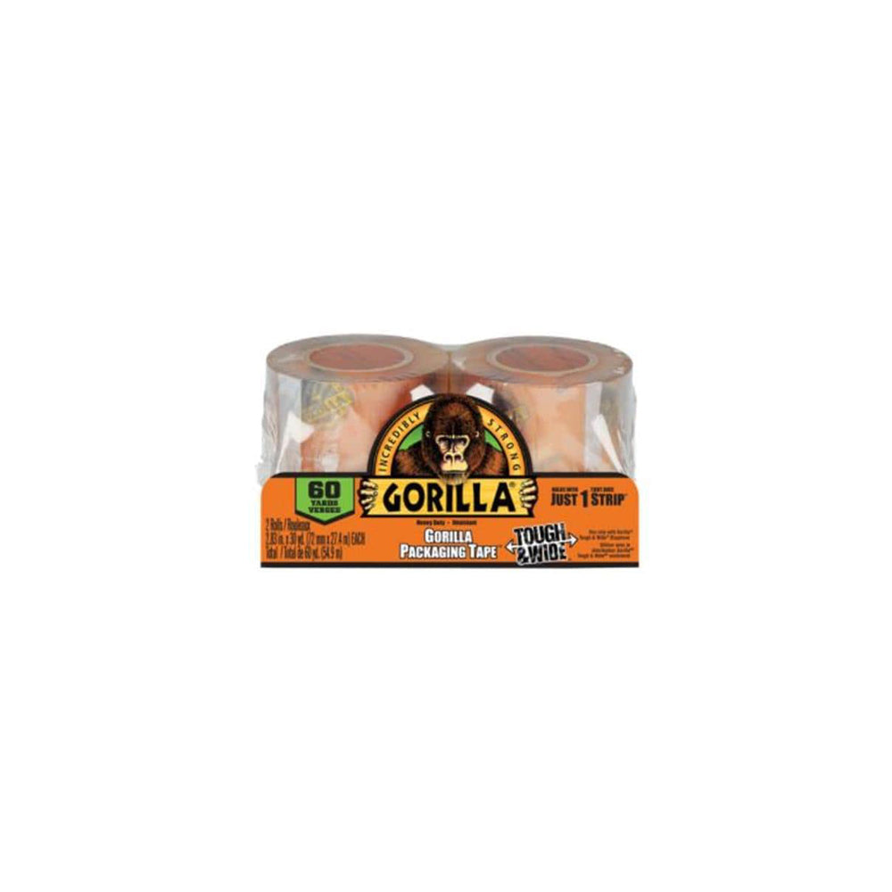 Ruban adhésif Gorilla Tape pour boîtes – 72 mm de large x 27 m de long – Lot de 2 (6130402)