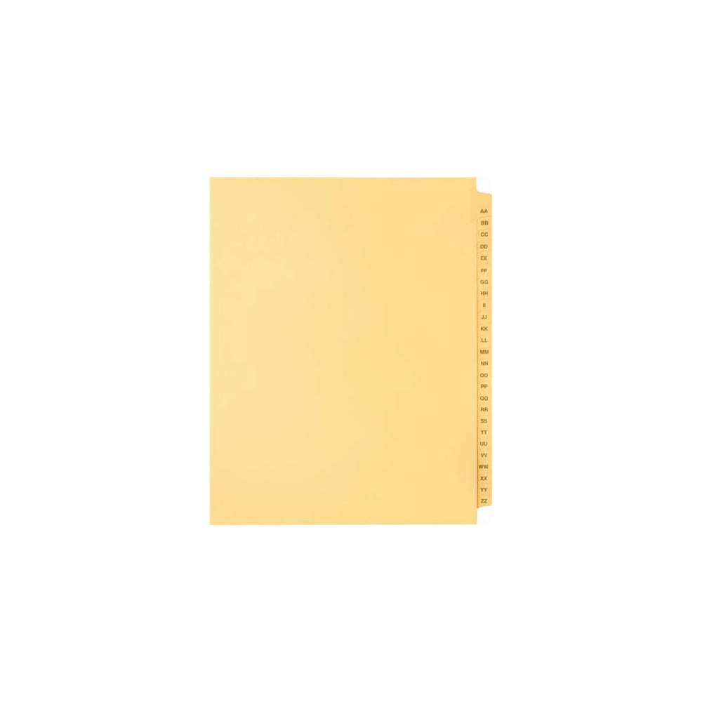 Sterling Alpha Sets Tabs, Letters AA-ZZ, Buff, Letter Size, 1/26th Cut, 26/set, 1/pk