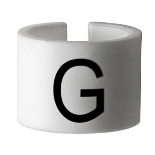 Eddie's Mini Size Markers For Hangers - G - French - White with Black Print - 100 Pack