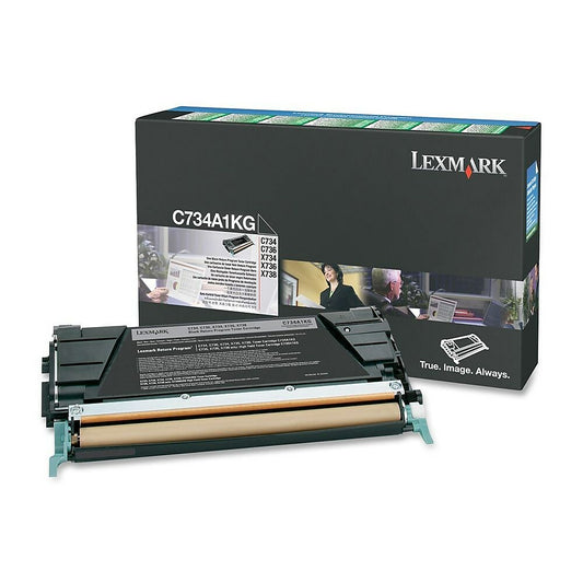 Cartouche de toner noir à retourner pour Lexmark C734 - C736 - X734 - X736 - X738 (C734A1KG)