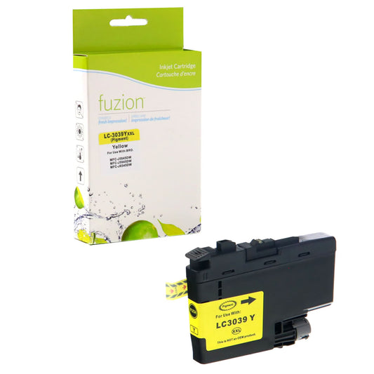 fuzion Brother LC-3039Y Compatible Inkjet Cartridges - Standard Yield - Yellow