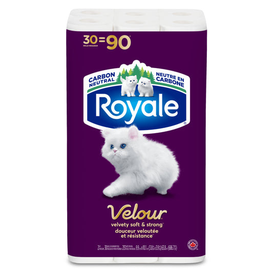 Royale Velour Toilet Paper - 2-Ply - 30 Rolls per Pack