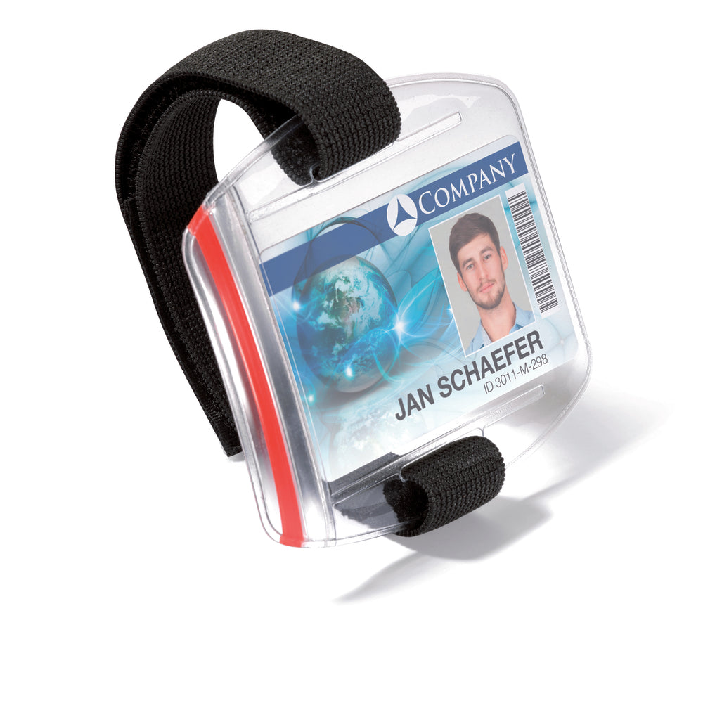 Durable Card Holder Outdoor Secure - Plastic - Black/Transparent