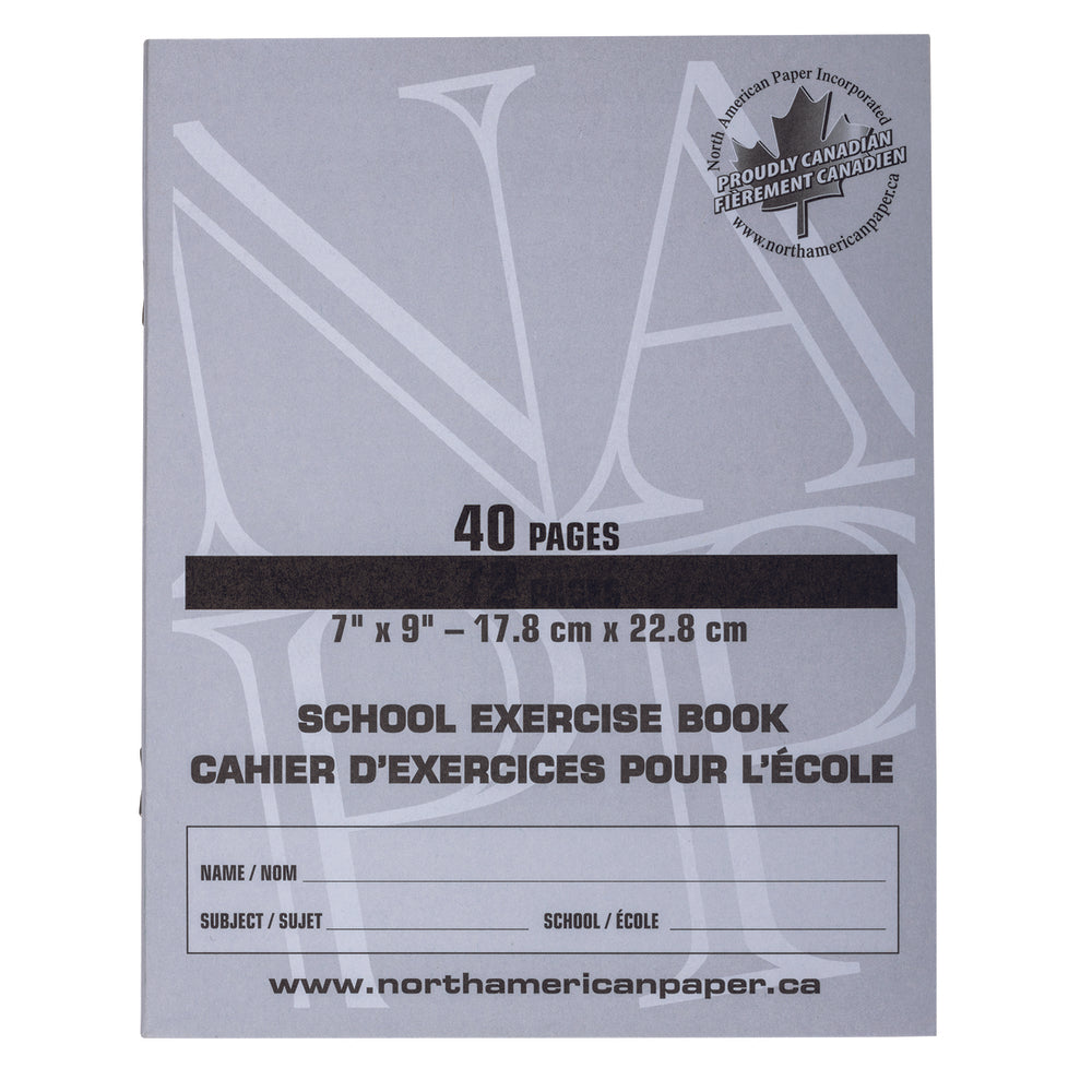 North American Paper Inc. Exercise Books - 7" x 9" - Quad Ruled - 4-1 Square - 40 Pages - 25 Pack
