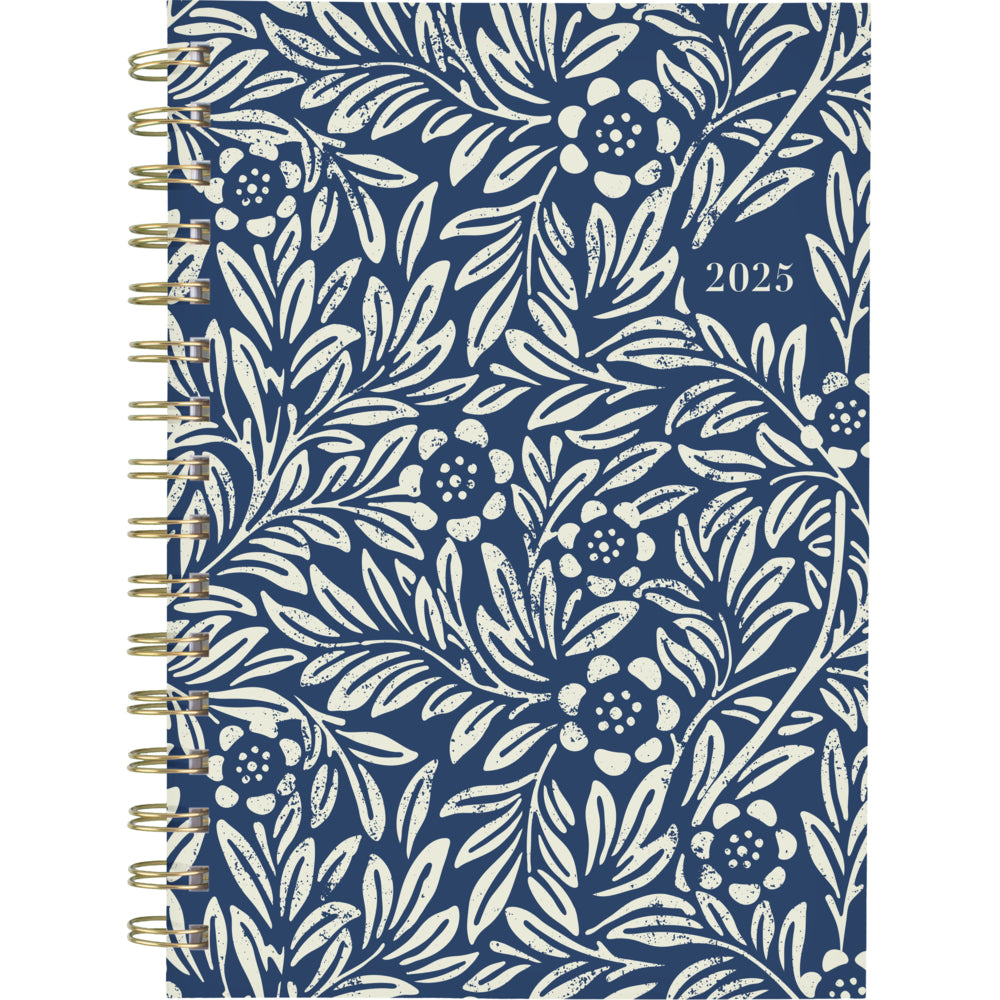 Agenda hebdomadaire/mensuel Cambridge 2025 à imprimé bloc - 8-1/2" H x 5-1/2" L - Bleu - Bilingue