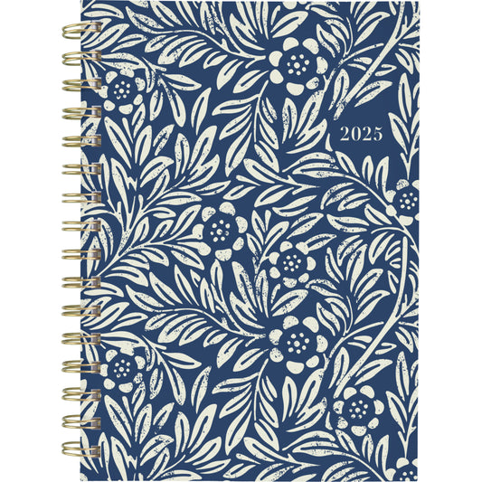 Cambridge 2025 Block Print Weekly/Monthly Planner - 8-1/2" H x 5-1/2" W - Blue - Bilingual