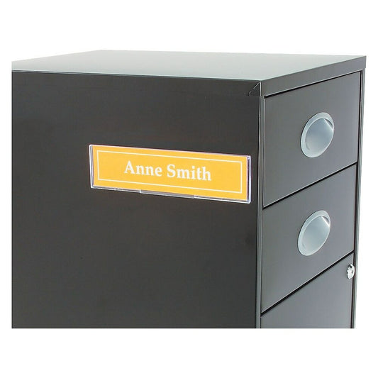 Porte-nom Superior Image avec aimants et velcro - 8-1/2" L x 2" H - Transparent