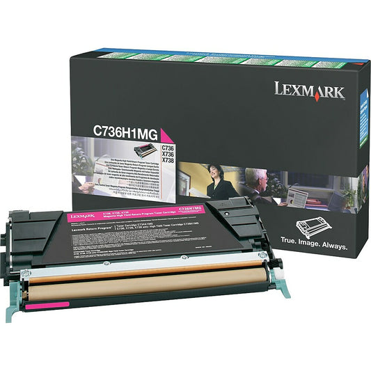 Cartouche de toner magenta Lexmark C736H1MG – Haut rendement – ​​Programme de retour (C736H1MG)