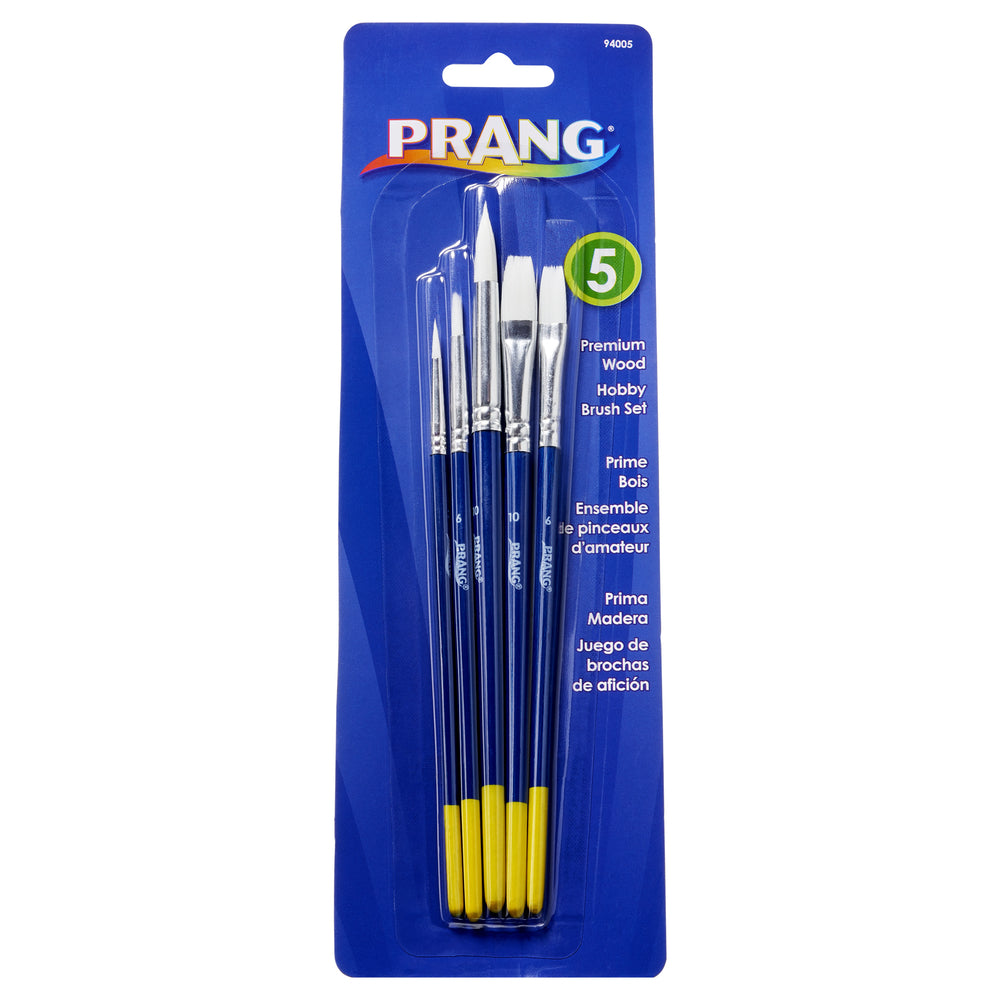 Ensemble de pinceaux Prang Hobby - Couleurs assorties - Lot de 5