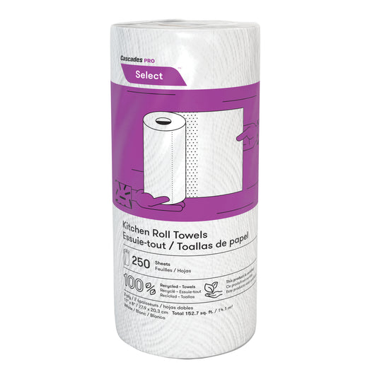 Cascades PRO Select Kitchen Roll Towel - 250 sheets - White - 12 pack