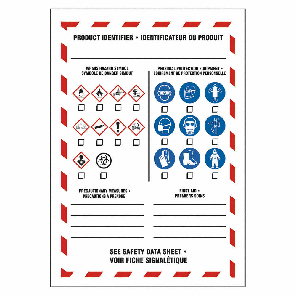 Étiquette de sécurité bilingue Accuform pour le lieu de travail - Identifiant de produit SIMDUT