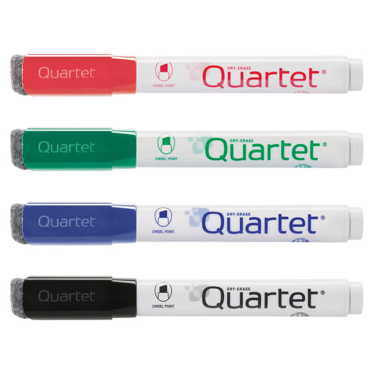 Quartet Classic Dry Erase Marker - Chisel Tip - Assorted Colours - 4 Pack