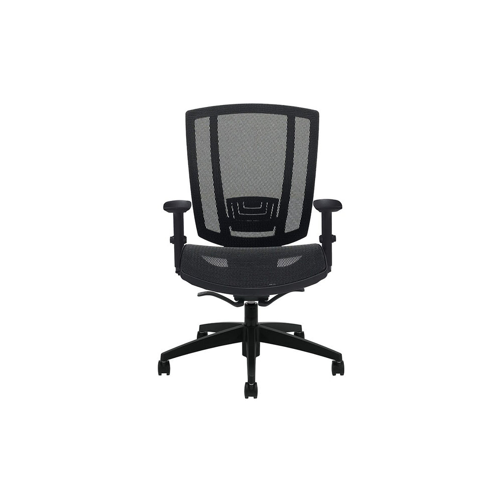 Global Avro Mid Back Mesh Tilter Chair with Lumber Support - Black