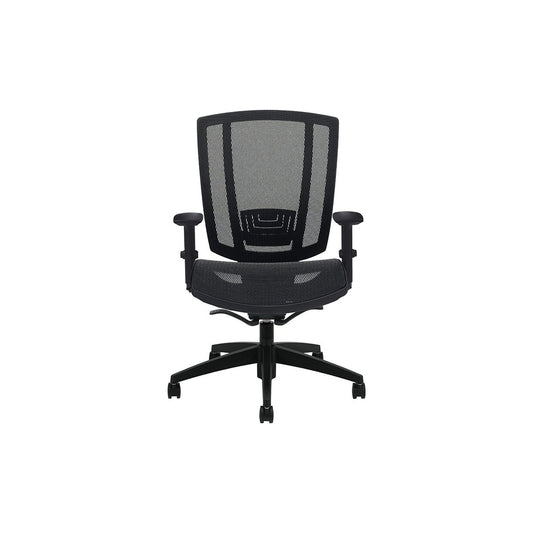 Global Avro Mid Back Mesh Tilter Chair with Lumber Support - Black