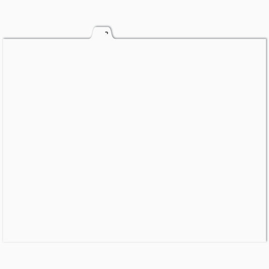 Southwest Bindings Custom J Binder Divider Tab - Unpunched - White - 25 Pack