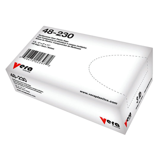 Ronco Vera Plastics Pound Bags - 5" W x 3" D x 11" L - 100 Pack
