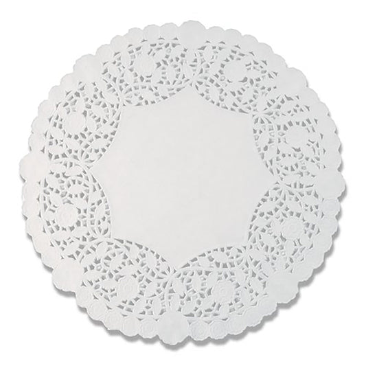 Napperons en papier dentelle Lapaco Lancaster – 20 cm de diamètre – Blanc – Paquet de 500