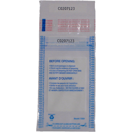 Sacs de dépôt ConSealPak pour 100 billets de Northern Specialties Supplies - 5 po L x 7,5 po H - Paquet de 1 000