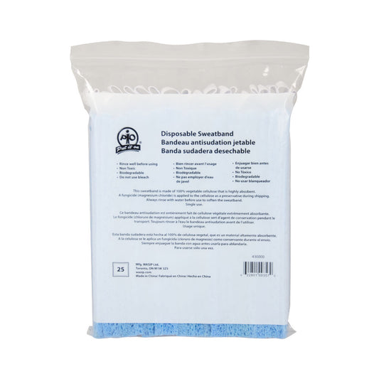 Wasip Disposable Sweatband - Blue - 25 Pack