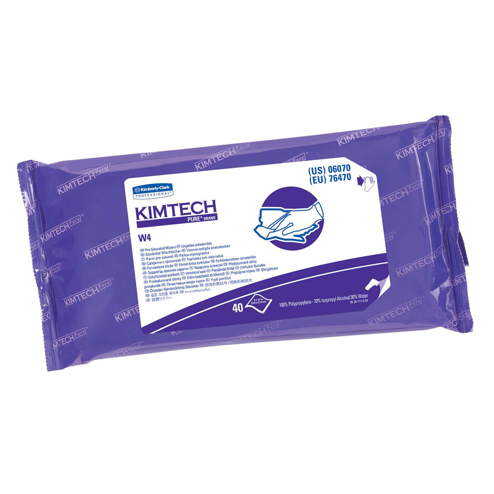 Lingettes Kimtech W4 PreSat - 70 % d'alcool isopropylique - 40 lingettes