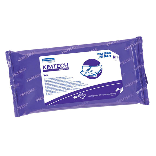 Kimtech W4 PreSat Wipes - 70% Isopropyl Alcohol - 40 Wipes