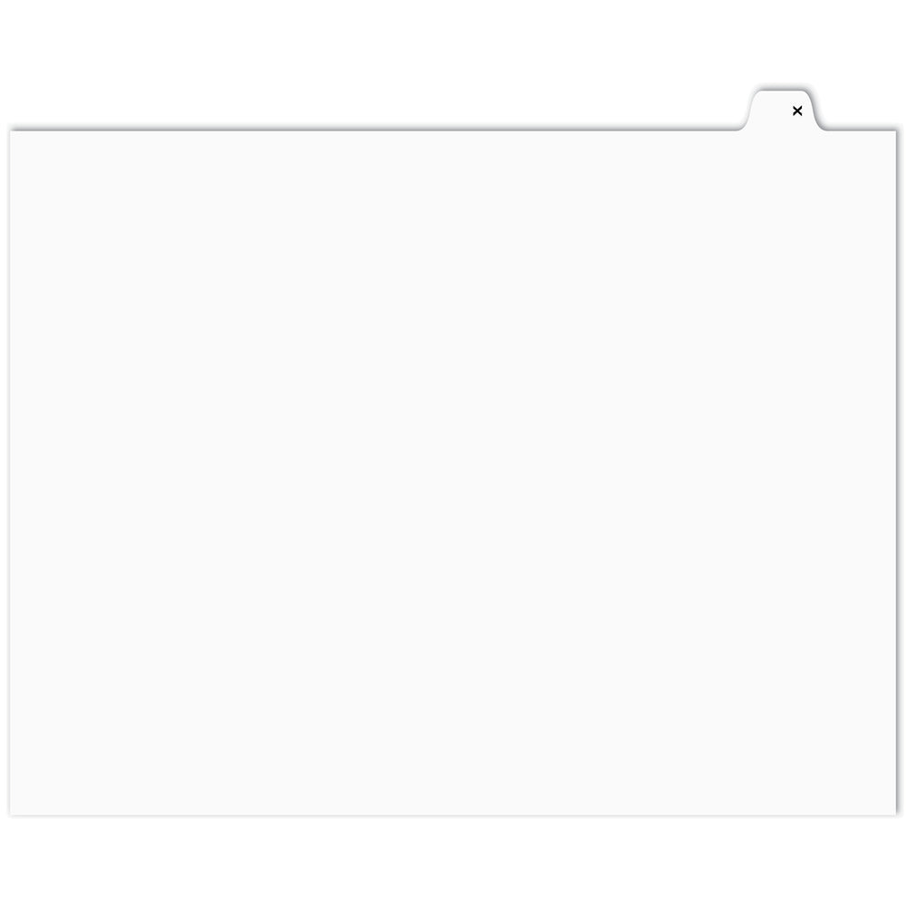 Apak Alphabetical Index Tabs - Letter X - White - 8 1/2" x 11" - 1/26th Cut - 110 lb. - Unpunched - 25 Pack