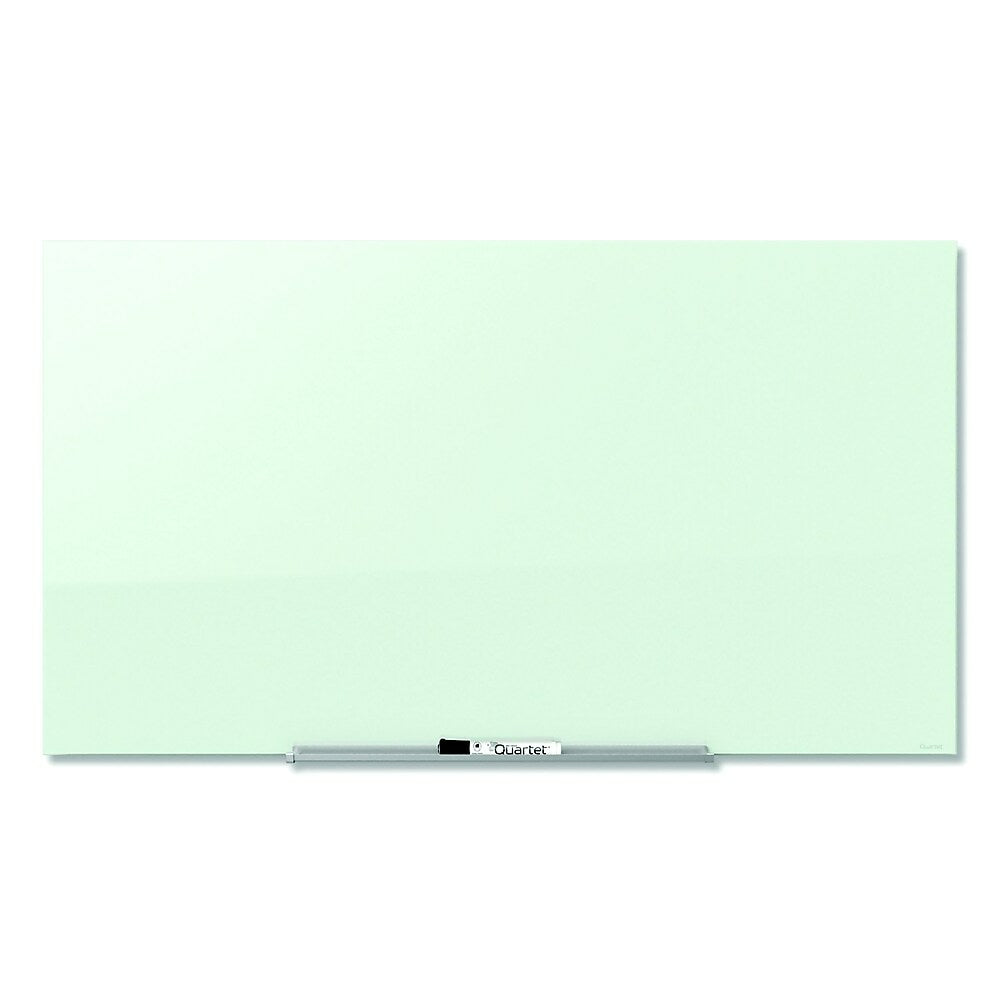 Tableau magnétique effaçable à sec Quartet InvisaMount en verre - 39 x 22 - Blanc