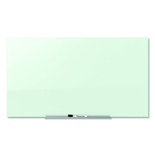 Tableau magnétique effaçable à sec Quartet InvisaMount en verre - 39 x 22 - Blanc